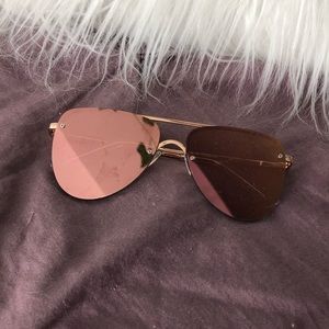 Rose gold reflective aviators